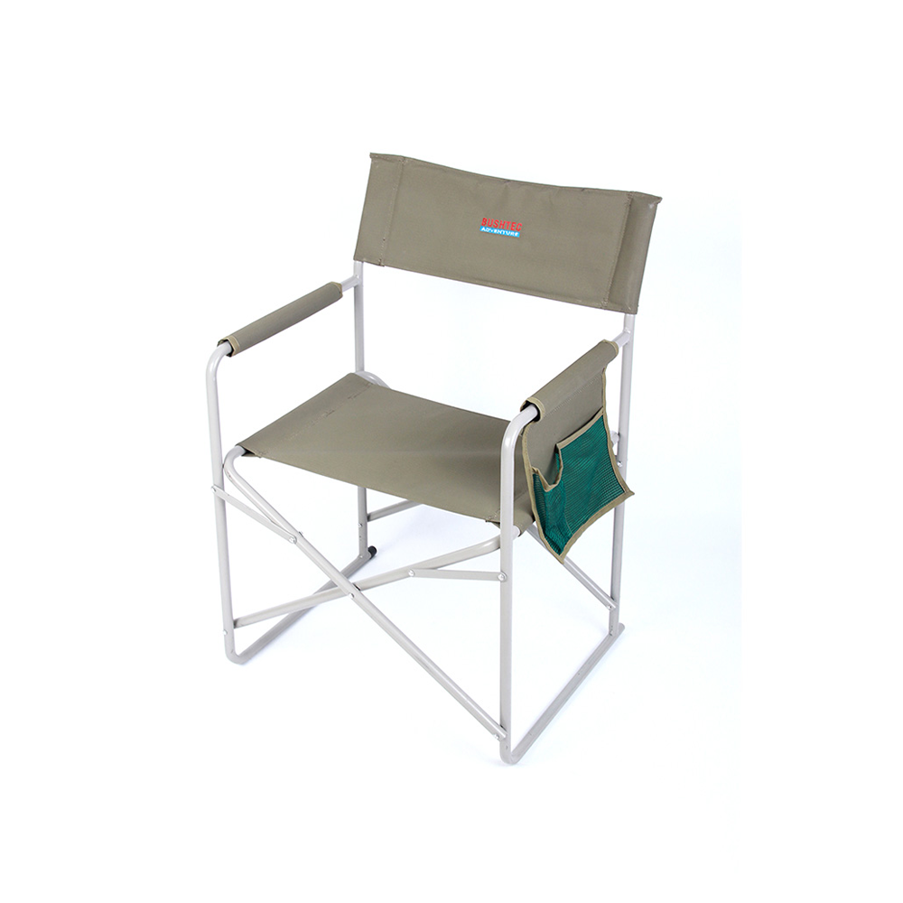 Bushtec Steel Directors Chair with Armrest 200kg