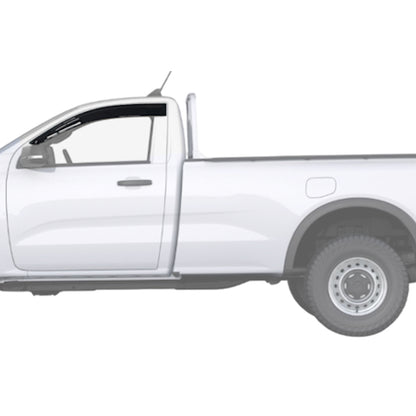 Ford Ranger 2012-2022 Weather Guards, Single Cab - Gloss Black