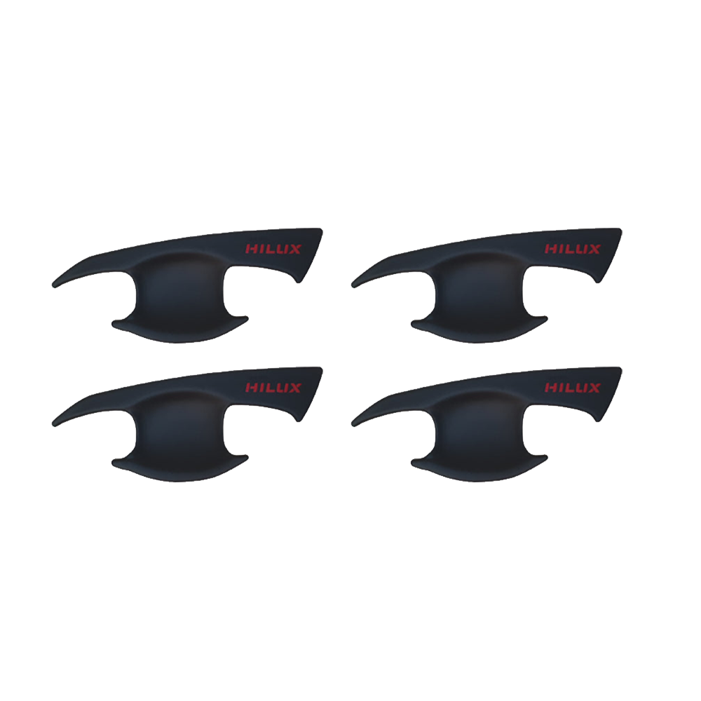 Toyota Hilux 2016-2024 Door Handle Cups - Matte Black with Red Logo