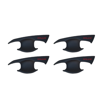 Toyota Hilux 2016-2024 Door Handle Cups - Matte Black with Red Logo