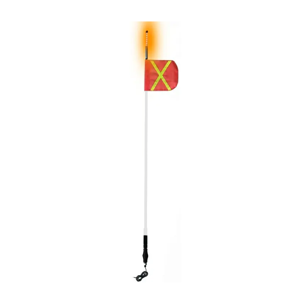 Safety Whip with Orange flag LED (RED)