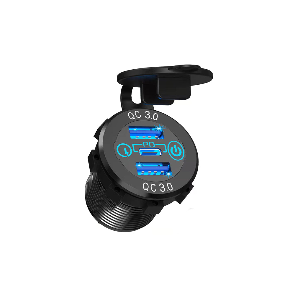 Round Dual QC3 with a QC4 Charger