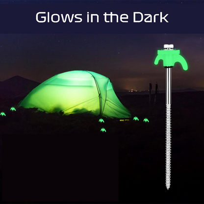 Roamer 205x7mm Screw in Tent Peg Set with Socket - 20pcs, Glow in Dark