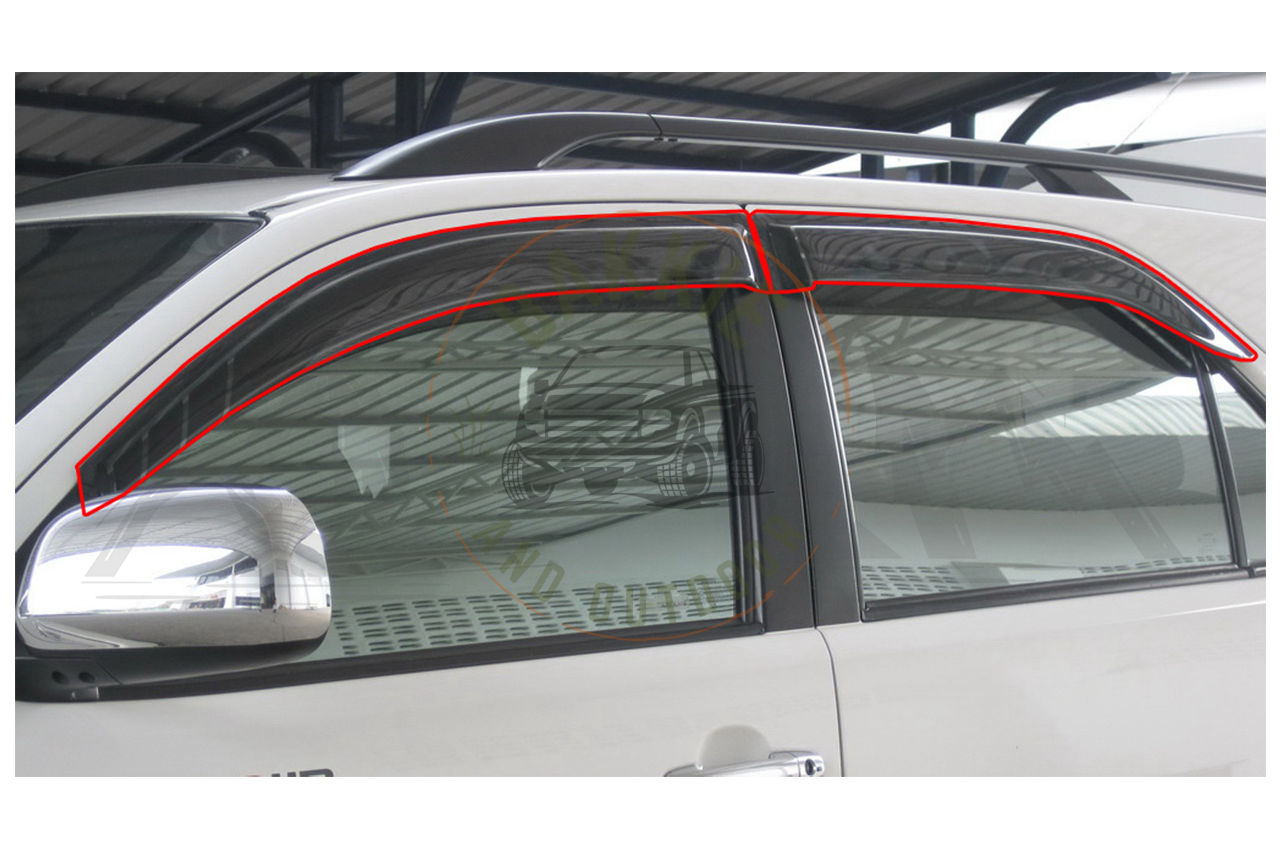 Toyota Fortuner 2005-2015 Weather Guards - Transparent Black