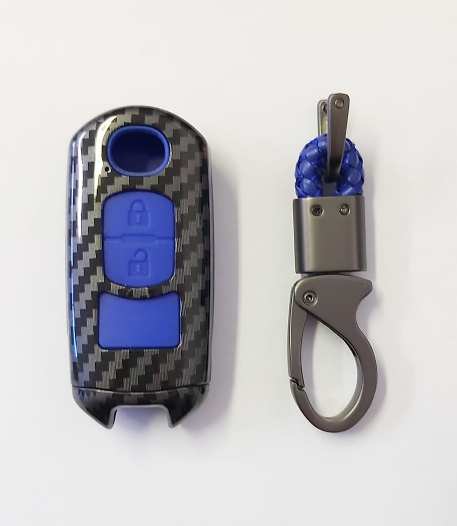 Mazda BT-50 2016-2020 Key Cover Carbon Fibre Blue