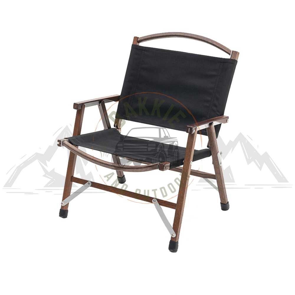 Wooden Folding Outdoor Kermit Camping Chair (Black)